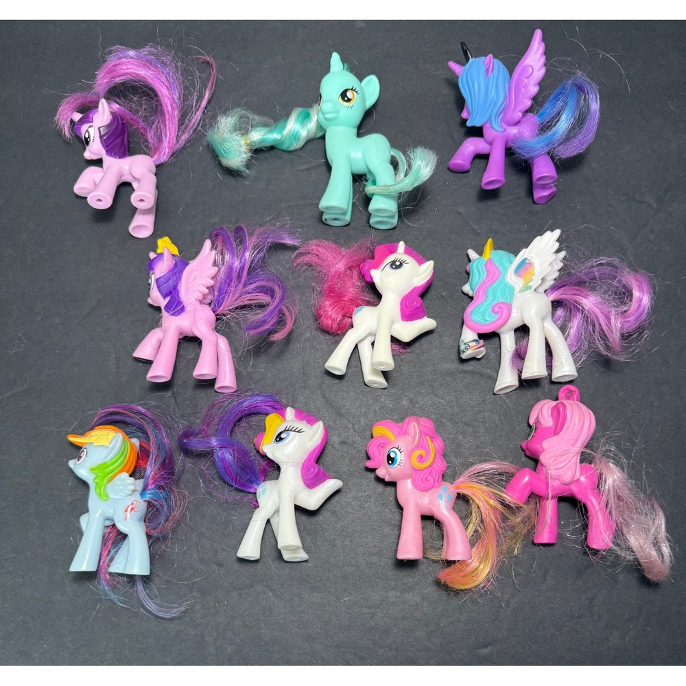 Hasbro My Little Pony Figures Kids 3-4in Multicolor G4 Lot of 10 Rainbow Dash